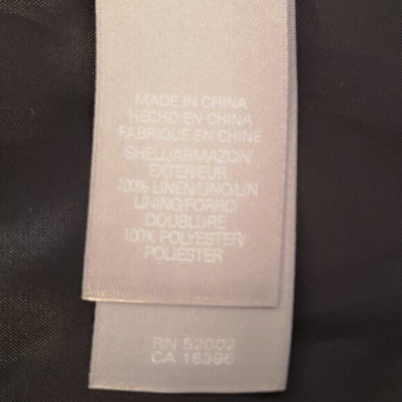 Liz Claiborne Ladies Size Large 100% Linen Black/White/Tan Blazer - Picture 9 of 15